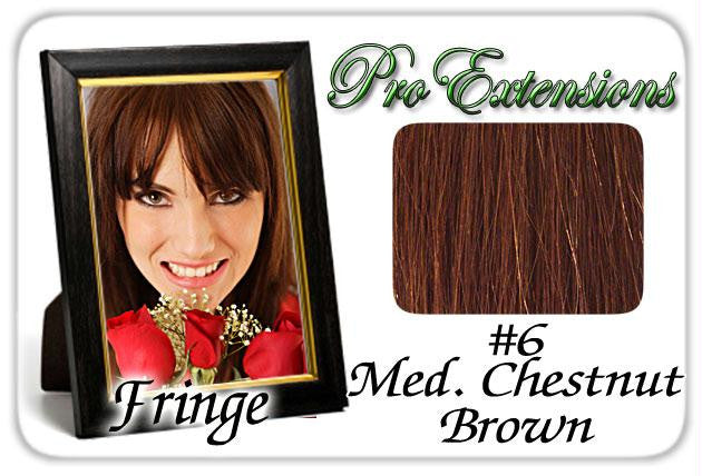 #6 Medium Chestnut Brown Pro Fringe Clip In Bangs