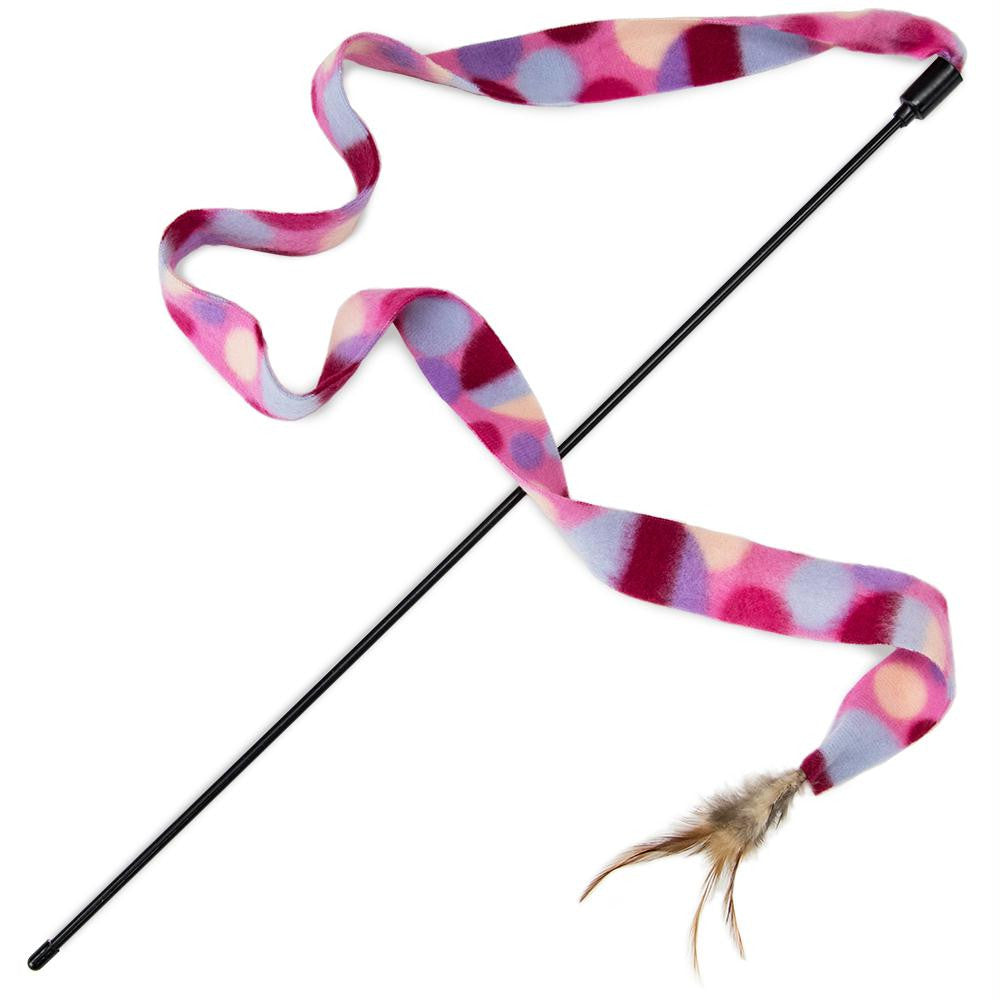 Interactive Teaser Wand Cat Toy with Feather