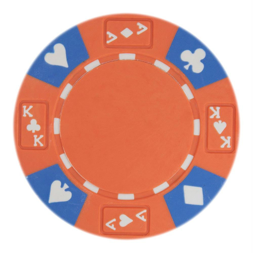 Roll of 25 - Orange - Ace King Suited 14 Gram Poker Chips