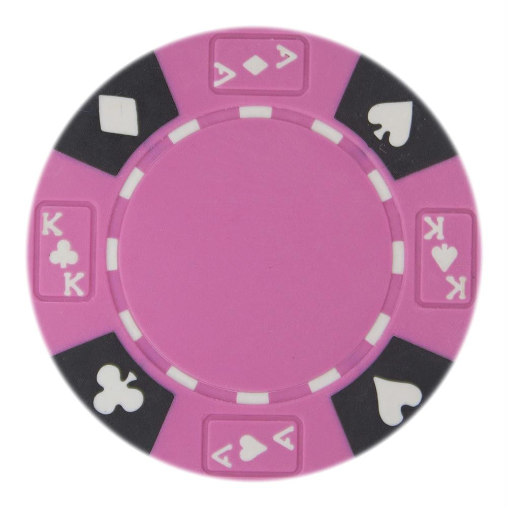 Roll of 25 - Pink - Ace King Suited 14 Gram Poker Chips