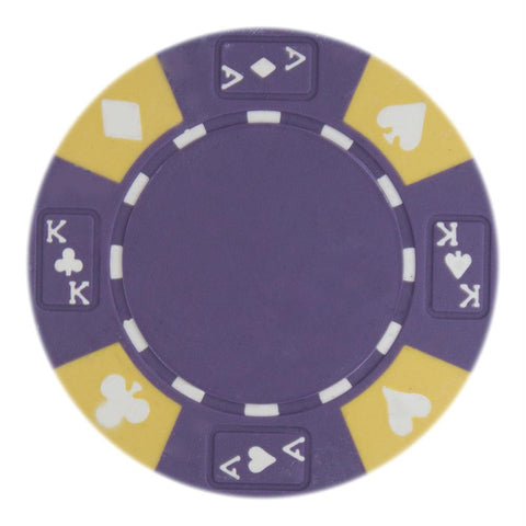 Roll of 25 - Purple - Ace King Suited 14 Gram Poker Chips