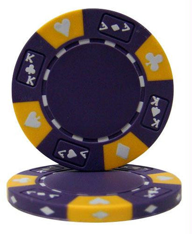 Purple - Ace King Suited 14 Gram Poker Chips