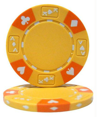 Yellow - Ace King Suited 14 Gram Poker Chips