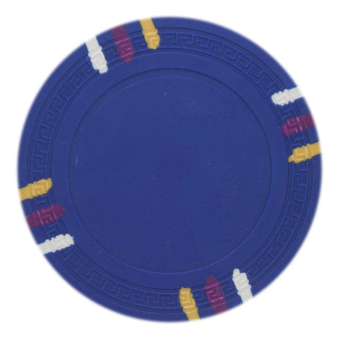 Roll of 25 - Dark Blue Blank Claysmith 12 Stripe Poker Chip