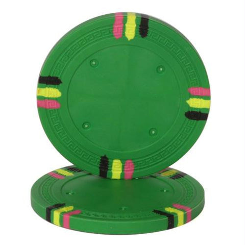 Green Blank Claysmith 12 Stripe Poker Chip - 13.5grams