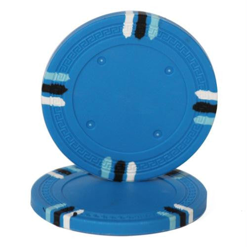 Light Blue Blank Claysmith 12 Stripe Poker Chip - 13.5 grams