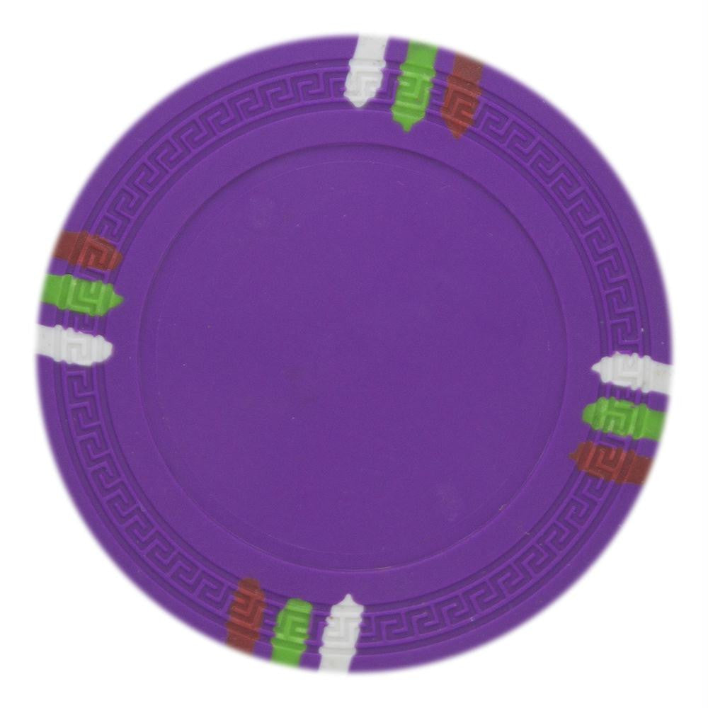 Roll of 25 - Purple Blank Claysmith 12 Stripe Poker Chip - 1