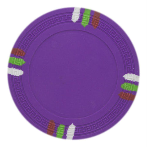 Roll of 25 - Purple Blank Claysmith 12 Stripe Poker Chip - 1