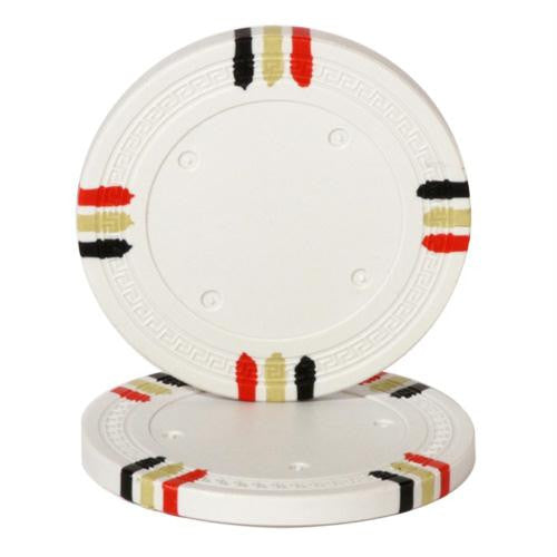 White Blank Claysmith 12 Stripe Poker Chip - 13.5 grams