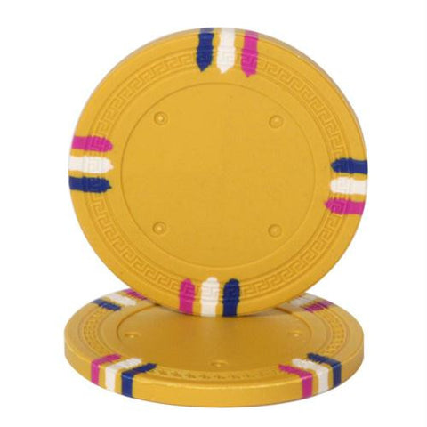 Yellow Blank Claysmith 12 Stripe Poker Chip - 13.5 grams