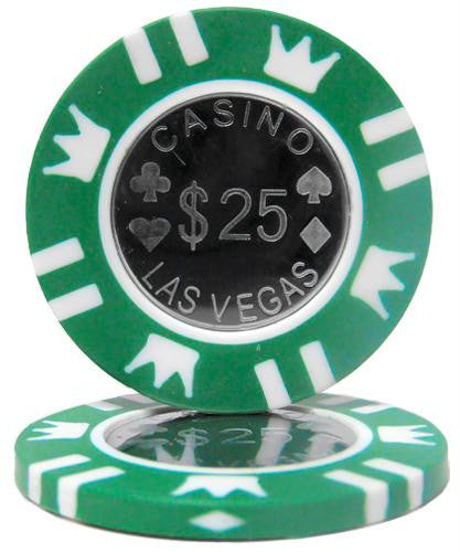 Roll of 25 - Coin Inlay 15 Gram - $25 Chip