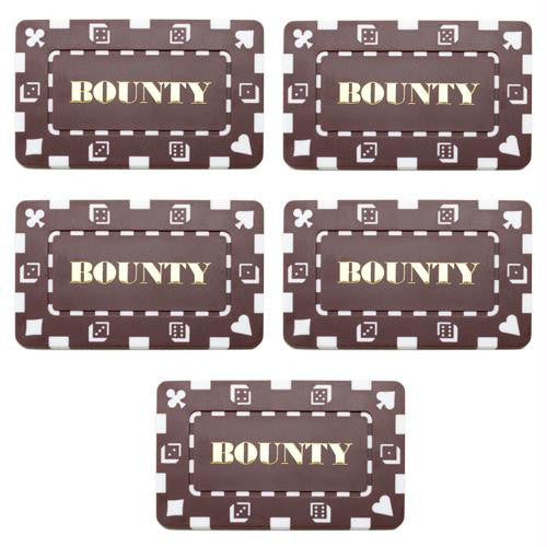 5 Denominated Poker Plaques Brown BOUNTY