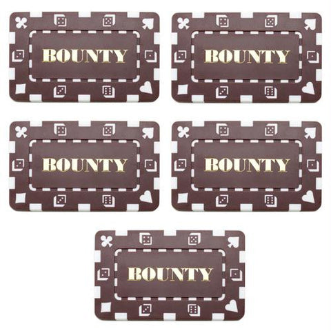 5 Denominated Poker Plaques Brown BOUNTY