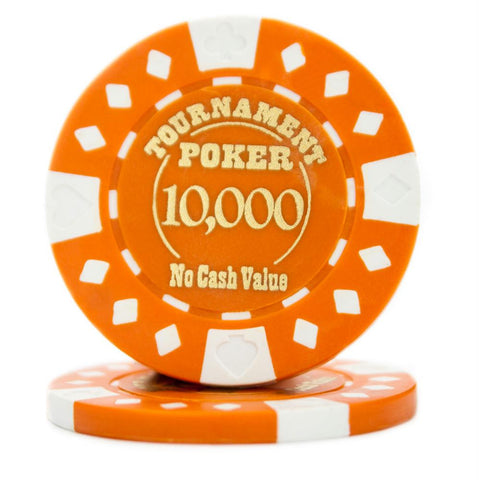 Roll of 25 - Orange - Tournament Hot Stamp Poker Chips 12.5g