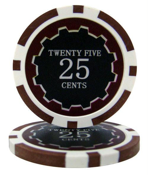 Roll of 25 - Eclipse 14 Gram Poker Chips - .25&cent; (cent)