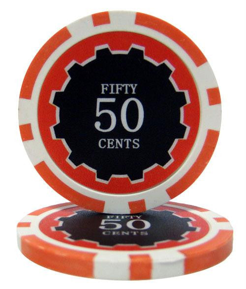 Roll of 25 - Eclipse 14 Gram Poker Chips - .50&cent; (cent)