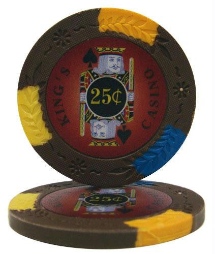 Roll of 25 - King's Casino 14 gram Pro Clay - .25&cent; (cen