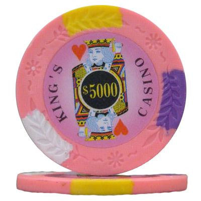 Roll of 25 - King's Casino 14 gram Pro Clay - $5,000