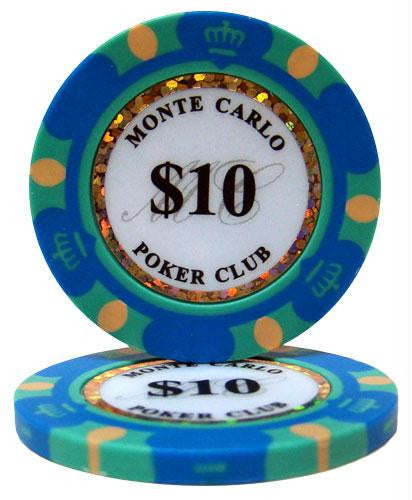 Roll of 25 - $10 Monte Carlo 14 Gram Poker Chips