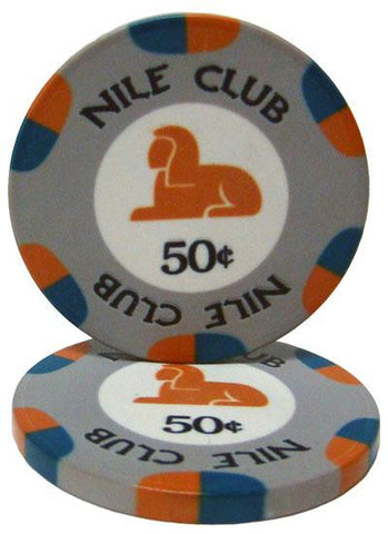 Roll of 25 - .50&cent; (cent) Nile Club 10 Gram Ceramic Poke