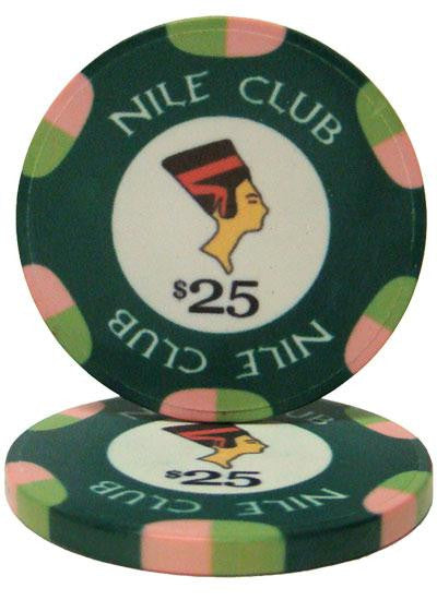 Roll of 25 - $25 Nile Club 10 Gram Ceramic Poker Chip