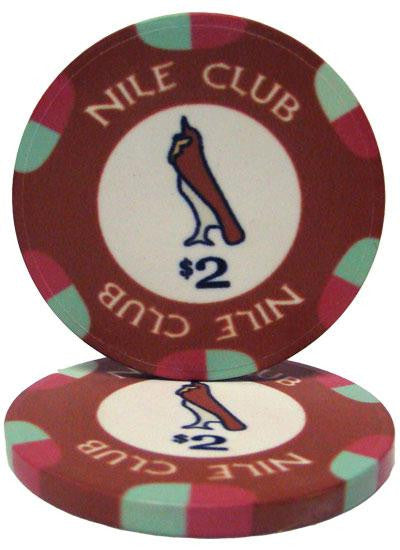 $2 Nile Club 10 Gram Ceramic Poker Chip