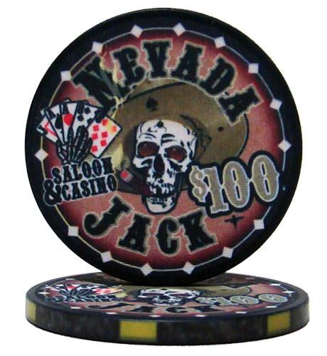 Roll of 25 - $100 Nevada Jack 10 Gram Ceramic Poker Chip