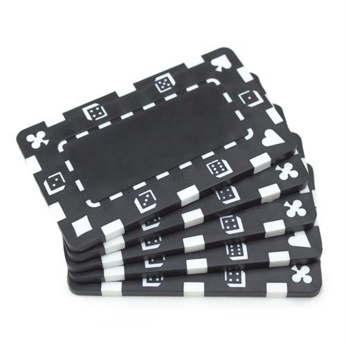 5 Black Rectangular Poker Chips