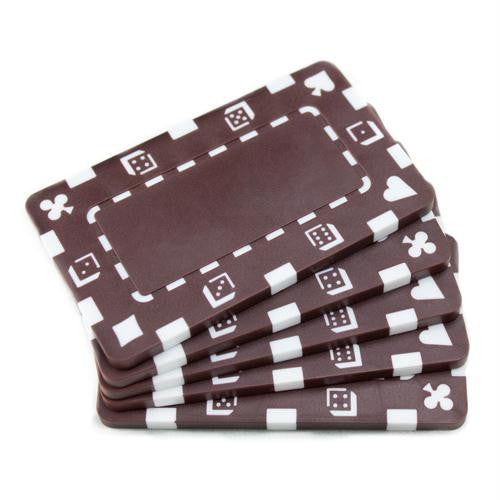 5 Brown Rectangular Poker Chips