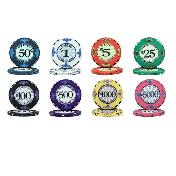 Scroll 10 Gram Ceramic Poker Chip Sample Pack - 8 Chips