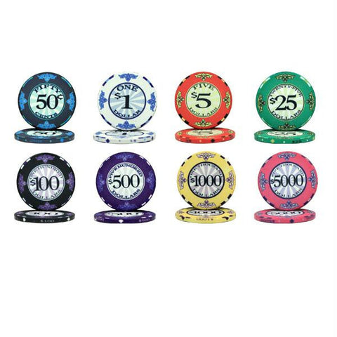 Scroll 10 Gram Ceramic Poker Chip Sample Pack - 8 Chips