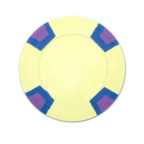 Yellow Blank Claysmith Double Trapezoid Poker Chip - 10g