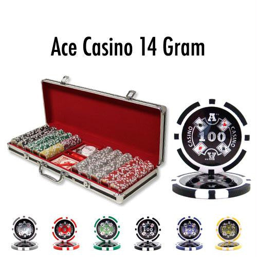 500 Ct - Custom - Ace Casino 14 Gram - Black Aluminum