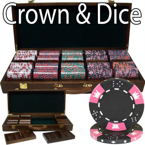 500 Ct - Pre-Packaged - Crown & Dice 14g - Walnut Case