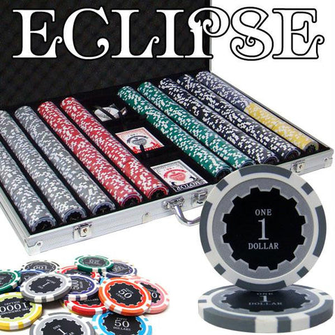 1,000 Ct Custom Breakout Eclipse 14 Gram Chip Set - Aluminum