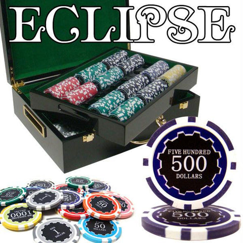 500 Ct Custom Breakout Eclipse 14G Poker Chip Set - Hi Gloss