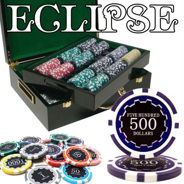 500 Ct Pre-Packaged Eclipse 14G Poker Chip Set - Hi Gloss