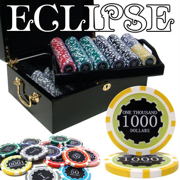 500 Ct Pre-Packaged Eclipse 14G Poker Chip Set - Mahogany