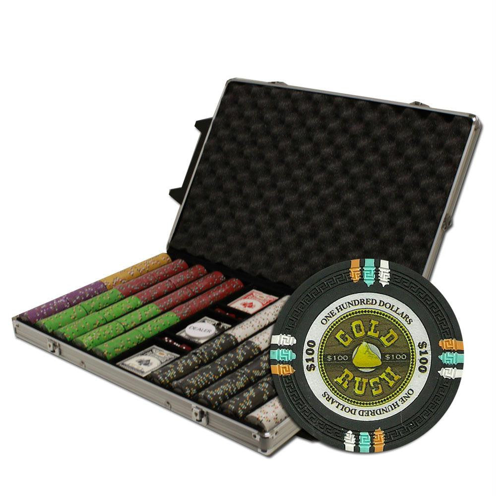 1000Ct Claysmith Gaming "Gold Rush" Chip Set in Rolling Case