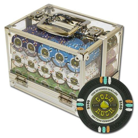 600Ct Custom Claysmith "Gold Rush" Chip Set in Acrylic Case