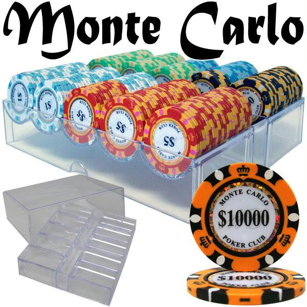 Pre-Pack - 200 Ct Monte Carlo Chip Set in Acrylic Tray Case