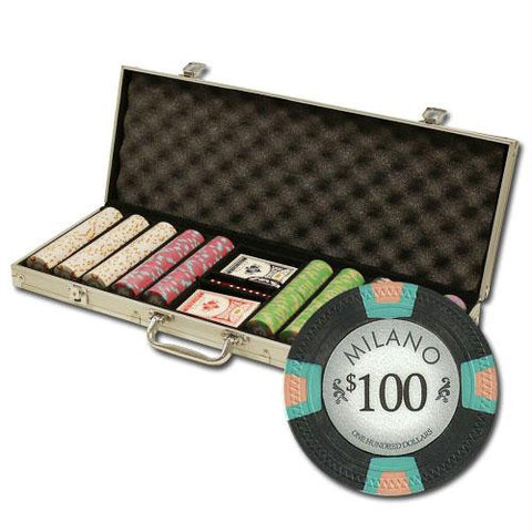 500Ct Custom Claysmith Gaming "Milano" Chip Set in Aluminum