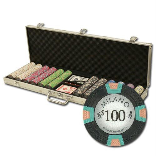 600Ct Custom Claysmith Gaming "Milano" Chip Set in Aluminum