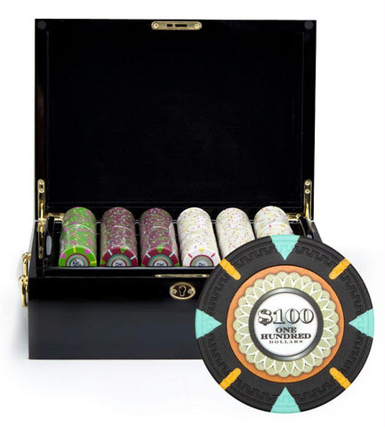 500Ct Claysmith Gaming 'The Mint' Chip Set in Black Mahogany