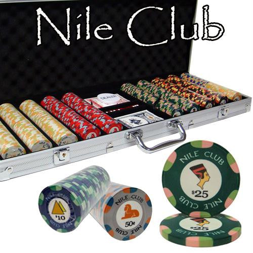 500 Ct Custom Breakout Nile Club Chip Set - Aluminum Case