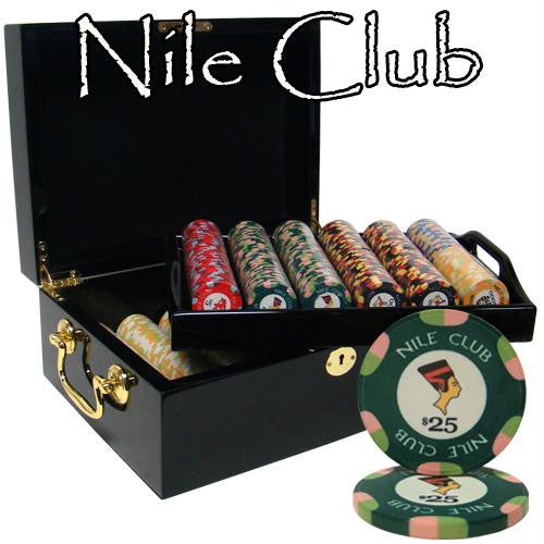 500 Ct Standard Breakout Nile Club Chip Set - Mahogany Case