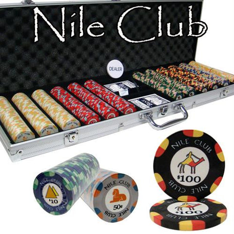 600 Ct Custom Breakout Nile Club Chip Set - Aluminum Case