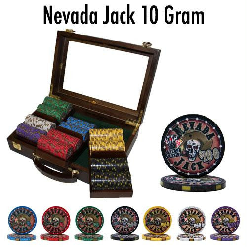 Pre-Packaged 300 Ct Nevada Jack 10 Gram Chip Set - Walnut