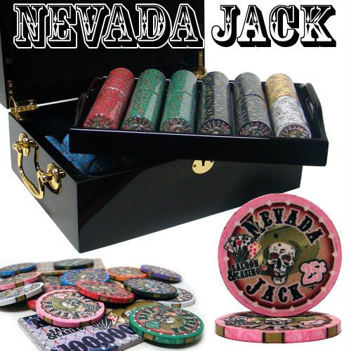 Pre-Packaged - 500 Ct Nevada Jack Black Mahogany Chip Set