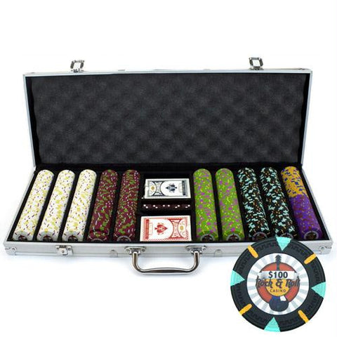 500Ct Claysmith Gaming 'Rock  Roll' Chip Set in Aluminum